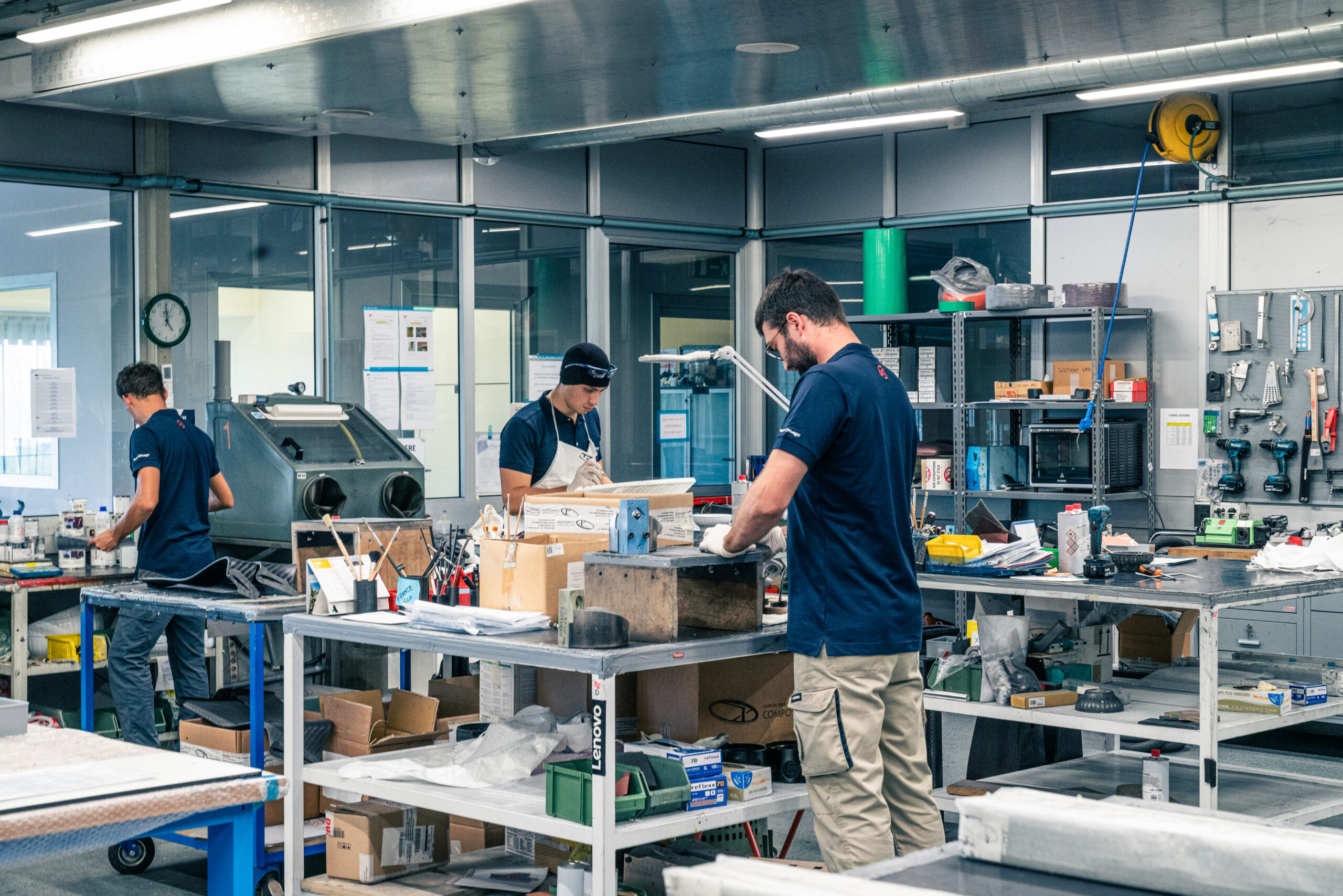 Structural bonding and lamination parts finishing at Compositex facility in Vicenza