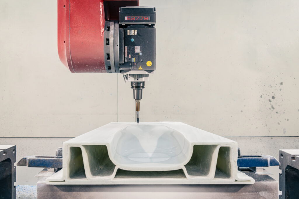 5 axes CNC machining center at Compositex used for  creating prototype models